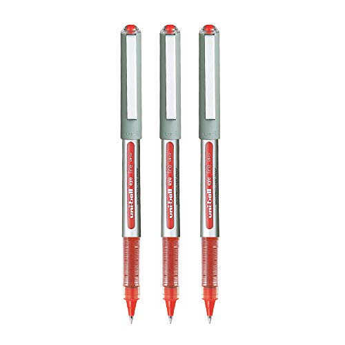 Image of uni-ball Eye UB157 0.7 mm Roller Ball Pens, Red Ink, Pack of 3