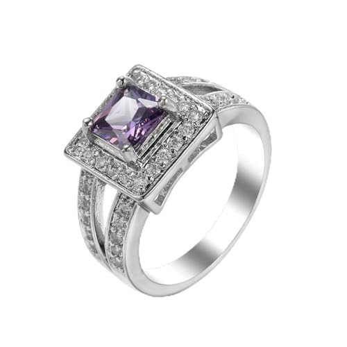 Bague de fiançailles en argent 925 anti-ternissement et zircone brillante