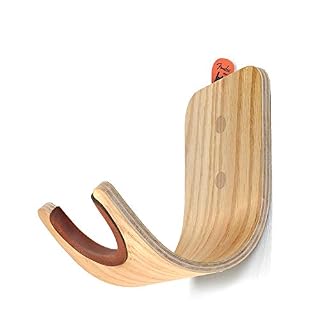Plywood Guitar Wall Mount Holder with Pick Slot on top, Modern and Unique Design Guitar Hanger for Bass Acoustic Electric Guitars Ukulele Folk Violin Mandolin Banjo Skateboard Stand (Oak) - Les Beatles, Paul McCartney, John Lennon, RIngo Starr, George Harrison