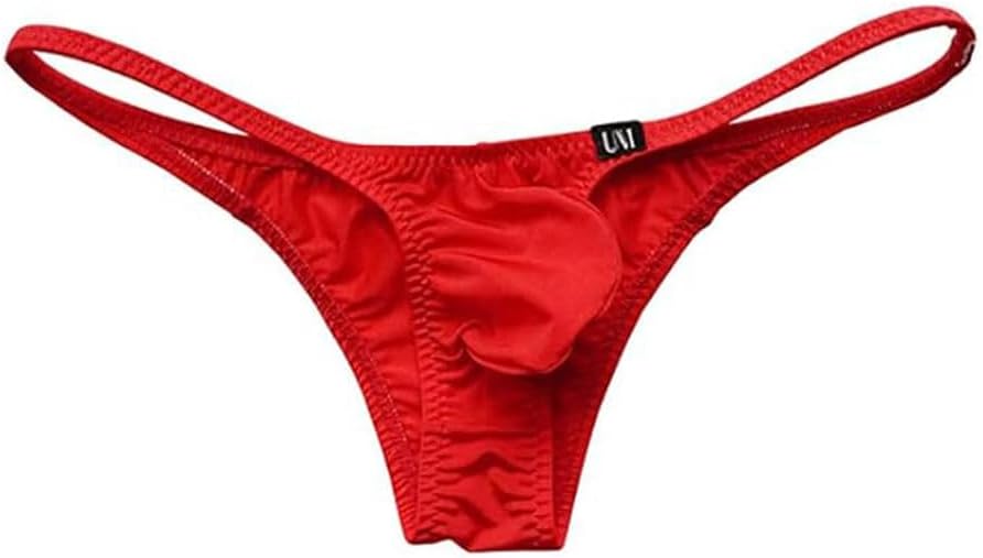 COMLIFE Men's Fashion Ice Silk Breathable Thong Low Waist Solid Color Printed Underwear - Image 5