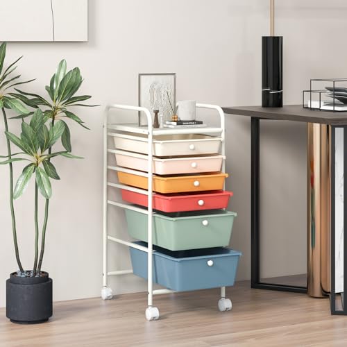 Goflame 53824GWHW-GL 6-Drawer Rolling Storage Cart thumb #7