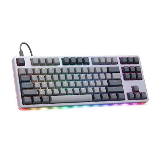 DROP CTRL High-Profile Mechanical Keyboard — Tenkeyless TKL (87 Key) Gaming Keyboard, Hot-Swap Switches, Programmable, Backlit RGB LED, USB-C, Doubleshot PBT, Aluminum (Gray, Kaihua Speed Silver)