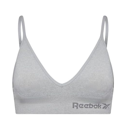 Reebok Damen Justine Nahtloser BH, Grau, XS 10 Reebok Damen Justine Nahtloser BH, Grau, XS