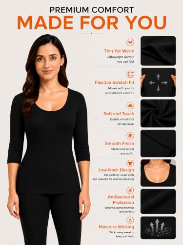 Image of Bodycare Insider Bodyacre Women Round Neck Full Sleeves Vest : High Warmth & Thin Fabric for Optimum Heat Even in Coldest Condition