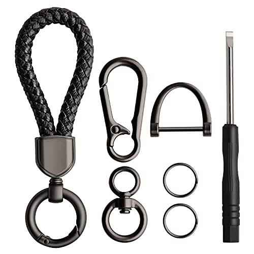 Car Keychain Key Chain Keyring - TPU Leather Family Premium Durable Present Gift for Man and Woman fit All Cars