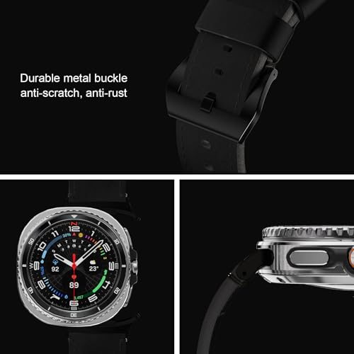 Image of Vintage Leather Band Compatible with Samsung Galaxy Watch Ultra Band 47mm (2025 /2024), 24mm Wide Crazy Horse Leather Strap for Galaxy Watch Ultra Men Women Retro Brown