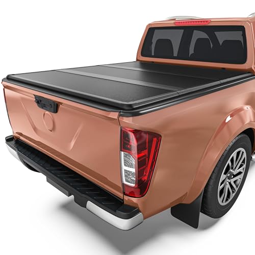 LEDKINGDOMUS FRP Hard Folding Truck Bed Tonneau Cover Fit for Nissan Frontier 2005-2025 5ft Bed (NOT for México)