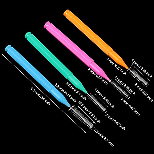 Image of Patelai 50 Pcs Interdental Brushes Braces,Green, Blue, Pink, Orange