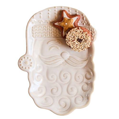 Mary Square 6-Inch Santa Appetizer Plate Embossed Ceramic Holiday Snack Dish in Santa Face Shape – Christmas Cookie or Dessert Plate – Festive Small Plate for Entertaining – Handwash Recommended Mary Square 6-Inch Santa Appetizer Plate Embossed Ceramic Holiday Snack Dish in Santa Face Shape – Christmas Cookie or Dessert Plate – Festive Small Plate for Entertaining – Handwash Recommended