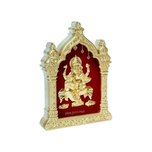Image of EKA Temple Series Ganesha | Gold Foil Divine Tabel Top | Ganpati Showpiece for Home Temple, Pooja Room & Office Decor | Ideal, Housewarming & Spiritual Gift (8.5cm X 5.5CM X 11.5CM)