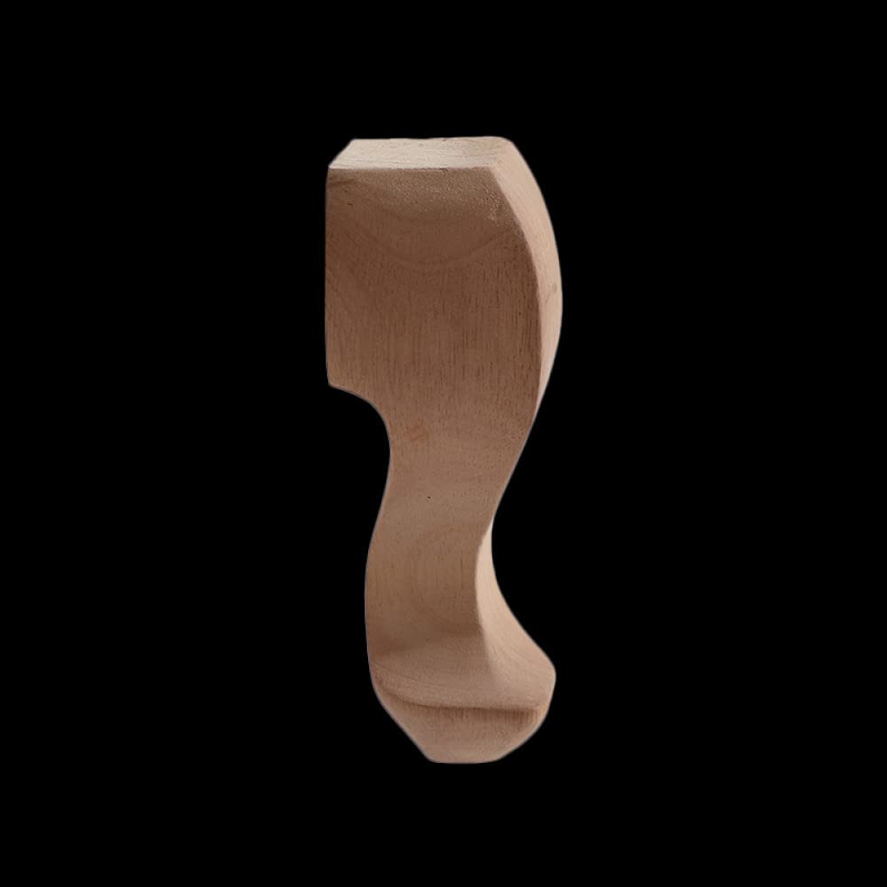 Patas de madera para sofá y muebles de TV con relieve de flor tallada