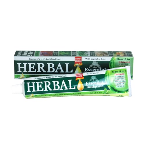 Essential Palace Herbal Toothpaste 5 in 1 Non Fluoride Vegetable Base 2 Pack
