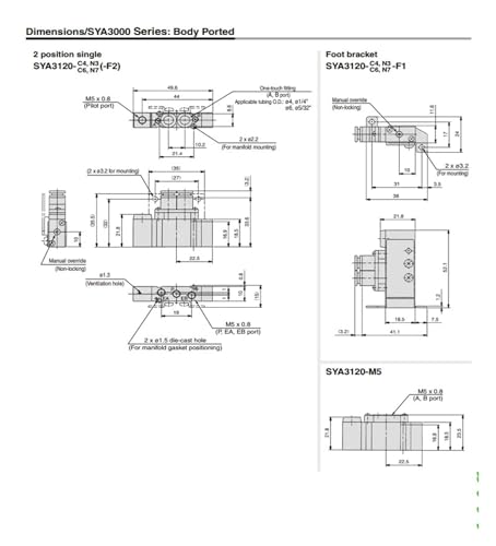 Vanne pneumatique compacte SYA3320-C6 à commutation rapide et étanchéité renforcée - 7
