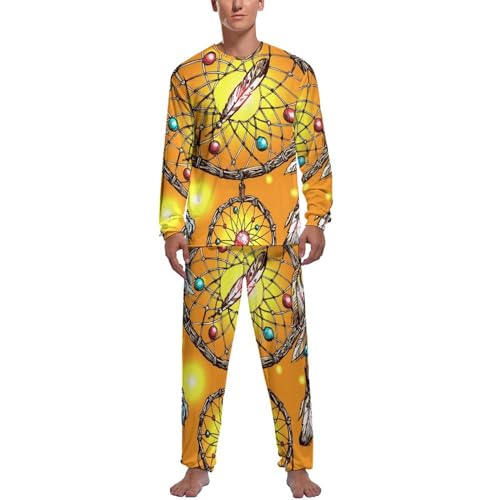 Vêtements de nuit homme Plumes avec pantalon et haut de pyjama manche longue confortable