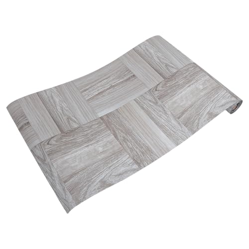 Revêtement de sol en vinyle gris blanc auto-adhésif 58,5cm x 3m