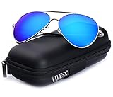 LUENX Large Aviator Sunglasses Polarized for Men & Women with Case - 400 UV