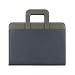 NuVision Binder Zip Briefcase Padfolio, Elegant Navy Blue & Grey Stylish Zippered PU Leather Portfolio with Handle, Pockets & Refillable 8 ½ x 11” Notepad-3 Ring Binder, can Hold Mini Pad!