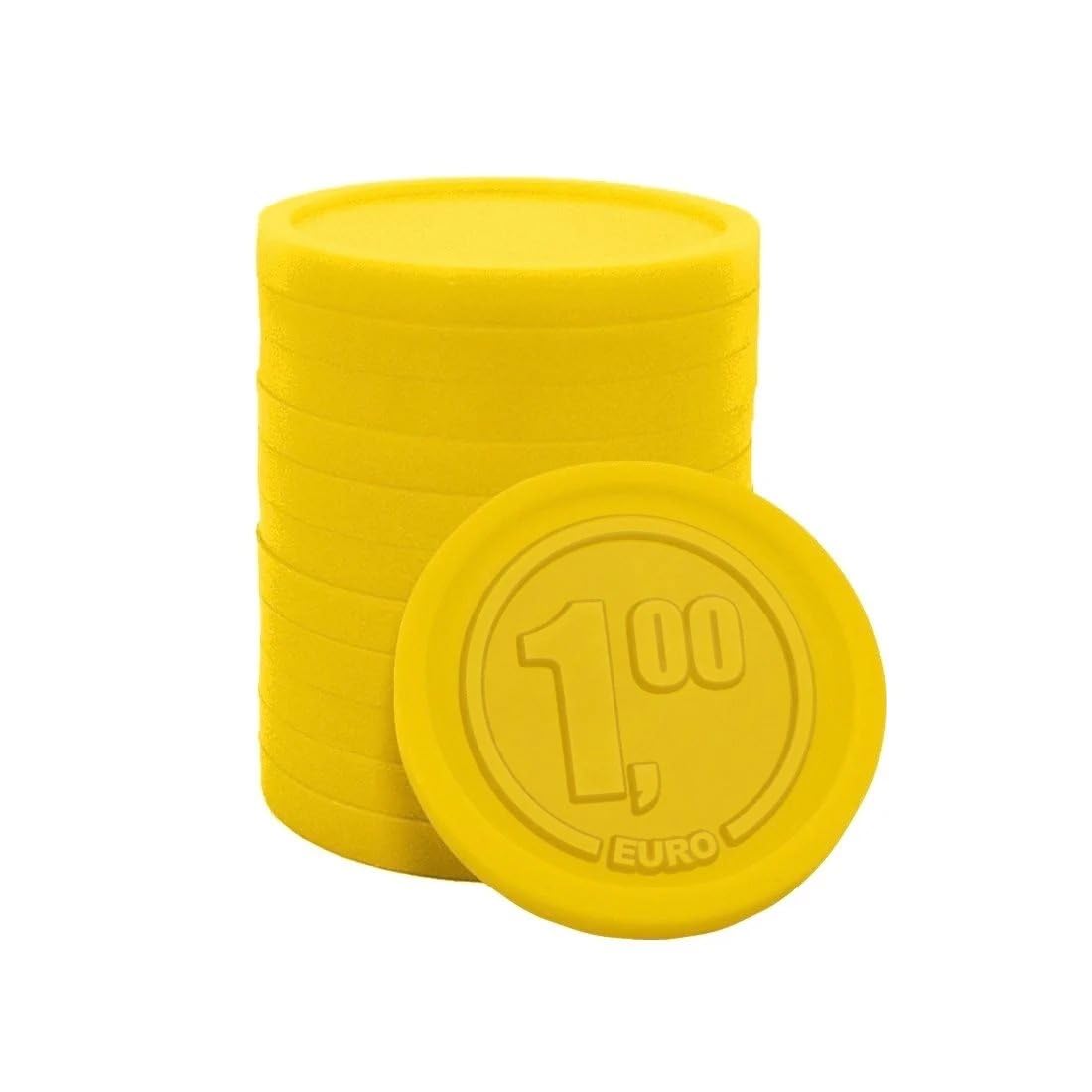 CombiCraft Jetons pour buvette en Jaune avec imprimé en Relief 1,00 €, diamètre de 23 mm, méthode de paiement pour Les événements, Emballage de 250 pièces