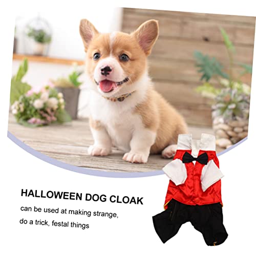 Disfraz de vampiro Halloween para perro rojo tamaño L miniatura 3