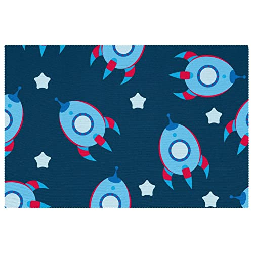 Sets de table fusée dessin animé aux finitions soignées pour repas - 2
