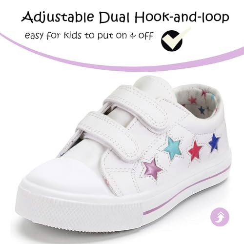 Image of KomForme Toddler Sneakers for Boys and Girls Cartoon Dual Hook and Loops Sneakers Baby Canvas Shoes | Comfortable, Lightweight