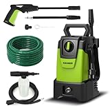 Kroner Hidrolavadora Eléctrica 1400W 105 Bar – Hidrolavadora Portátil con Auto Stop para Auto,...