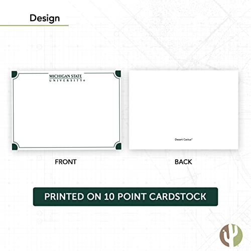 Image of Desert Cactus Michigan State University 10 Pack Notecards Stationery Cardstock Spartans MSU Includes Envelopes Memo Party Thank You (Notecard 4b)