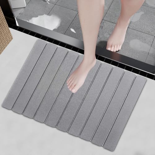 Tapis de douche antidérapant et tapis de bain à séchage rapide en pierre - 8