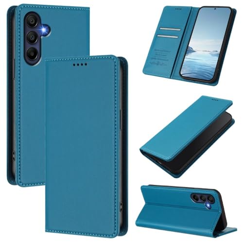 Étui à rabat Galaxy A06 Samsung compatible 4G 5G en cuir bleu clair
