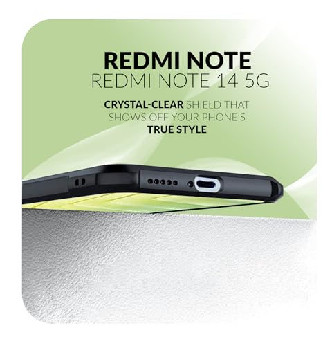 Image of Back Cover Case + Screen Protector for Redmi Note 14 SE 5G | Transparent & Black Mobile Phone Back Case Cover for Redmi Note14 SE | Camera Protection | Redmi Note 14 SE 5G PC Black Case