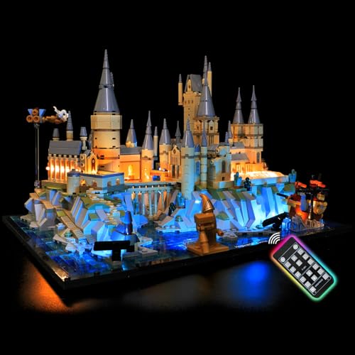 LED Lighting Kit for Lego 76419 Hogwarts Castle and Grounds, Magical Lighting for Harry Potter Castle Display (Lights Only, No Model) - RC Version