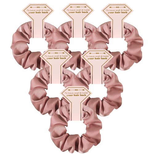 Satin Bridesmaid Scrunchies Bachelorette Hair Ties Set of 6 Brida...
