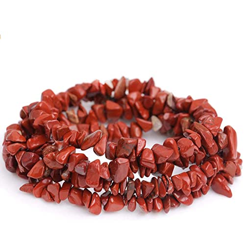 Image of 5-8mm Red Jasper Chips Natural Chip Stone Beads for Jewelry Making | Semi Precious, Loose Gemstone, Healing Crystal, Rocks, 230Pcs Strand, Drilled, DIY Bracelets Necklaces Earrings Crafts Supply