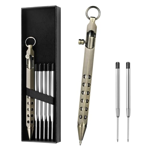 AUAUY 7PZ Bolígrafo de Gama Alta, Pluma de Escritura de Oficina Retráctil Recargable de Tinta, Bolígrafo de Metal con 5 recambios adicionales y Caja de Regalo, Juego de Regalo para Hombres y Mujeres