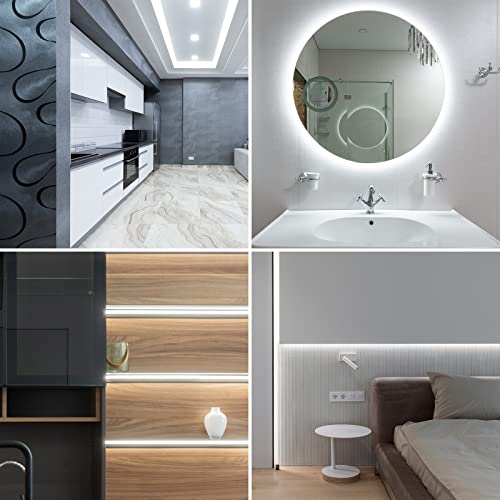 Gingsow Cob Led Strip 12V, 16.4Ft 1680Leds 6000K Daylight White Dimmable Led Strip Lights With Rf Remote,12V 3A/36W Power Supply Flexible Led Tape Light For Tv Kitchen Cabinet Diy Lighting Projects #TOP6