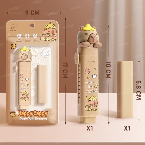 Image of Zest 4 Toyz Eraser for Kids School | Cute Cartoon Push Pull Pencil Eraser Rubber for Kids Stationary Set | Stationary Set for School Birthday Gifts for Girls & Boys (Pack of 2)