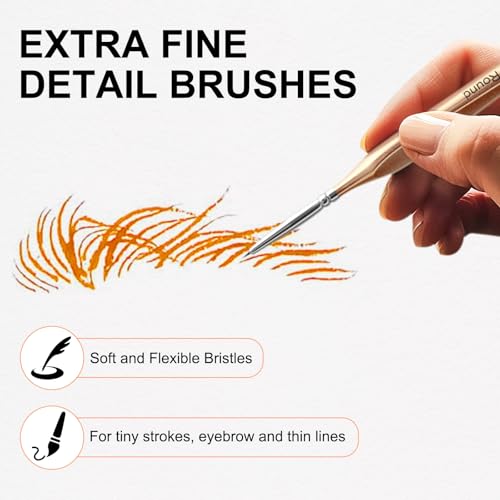 Image of Nicpro Detail Paint Brushes 5 PCS Aesthetic Extreme Fine Tip 10 /0 Professional Miniature Painting Artist Brush Set for Micro Watercolor Oil Acrylic Craft Models Rock Army Paint by Number for Adult