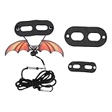 Bartagame-Leine, Weiches Leder, Fledermausflügel, Drachengeschirr, Fledermausflügel, Melone, Sicherheits-, Verstellbare Leder-Haustier-Eidechsenleine für Halloween, Feiertage, Partys, Fotoshootings