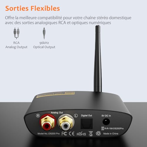 Récepteur Bluetooth DAC audiophile haute résolution pour chaîne stéréo - 6