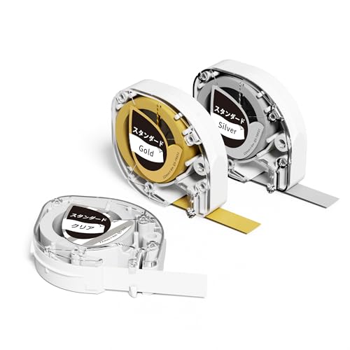 Phomemo/Memoking P12/P12Pro�Ή� �M�]�ʃe�[�v ���� ���x���V�[�� �S�[���h/�V���o�[/���� ������ 12������ ��4�� 3�Z�b�g �����ۑ��\ ���O���x��/��������/���ރ��x�� �ڒ��܂��� ���O�g�p�\