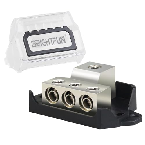Bloque de distribución 0 AWG a 4 AWG FK-DB-63 para audio de coche, paquete de 2