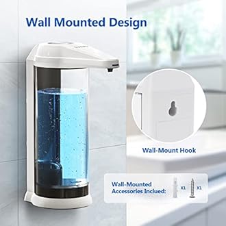 SVAVO Automatic Soap Dispenser, 500ml/17OZ, 8 Levels Volume Control, Dish Soap Pump Touchless Hand Sanitizer Dispenser for Kids Bathroom Kitchen Commercial, White