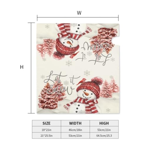 Image of Red Snowman Mailbox Cover Magnetic- 21x18 Inch Standard Size- Winter Pine Tree Bird Xmas Snowflake Waterproof Mailbox Wrap Post Cover for Yard Garden Outside Ourdoor Christmas Decor