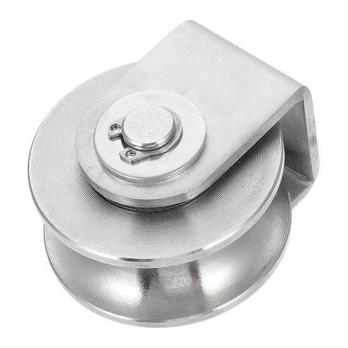 ARTIBETTER Fixed Pulley Single Pulley Block Pully U-Groove Pulley Heavy Duty Lifting Traction Wheel Swivel Lifting Rope Pulley U-Groove Guide Pulley U- Groove Pulley Silver Stainless Steel