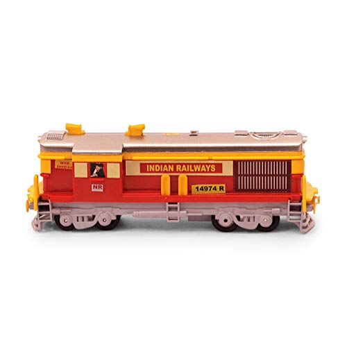 Image of Centy Toys Plastic Indian Passenger Train with Coaches & Railway Track, Pack of 19, Multicolour & Centy Toys Plastic Pull Back Engine, Number of Pieces: 1, Red