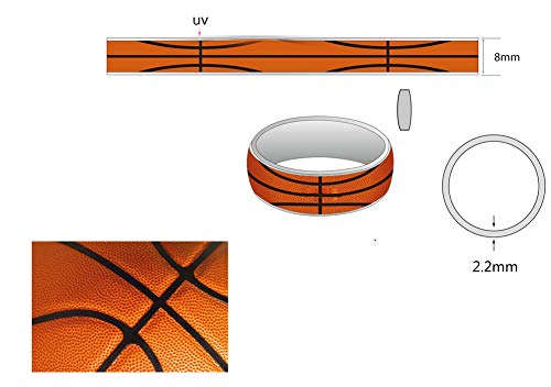 Image of PAMTIER Unisex Spinner Unique NBA Basketball Ring | Stainless Steel, Outdoor Sport Band, Charming Jewelry