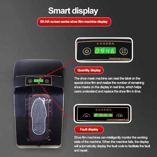 Automatyczny dozownik pokrowców na buty, wydajne rozwiązanie do ochrony obuwia dla firm, szybkie wyjście folii LCD, łatwy w użyciu, idealny do przemysłu i obszarów o dużym natężeniu ruchu