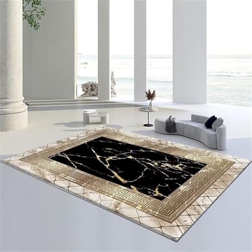 Tapis salon gris de luxe clair jaune 160X230CM lavable pour décoration