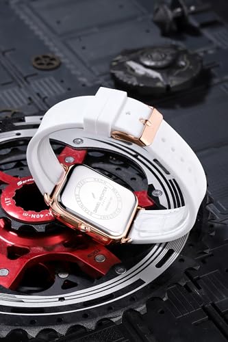 Image of Daniel Hechter Paris Gabrielle Collection Luxury Analog Watch for Women with Square Dial, Date Display and Silicone Strap