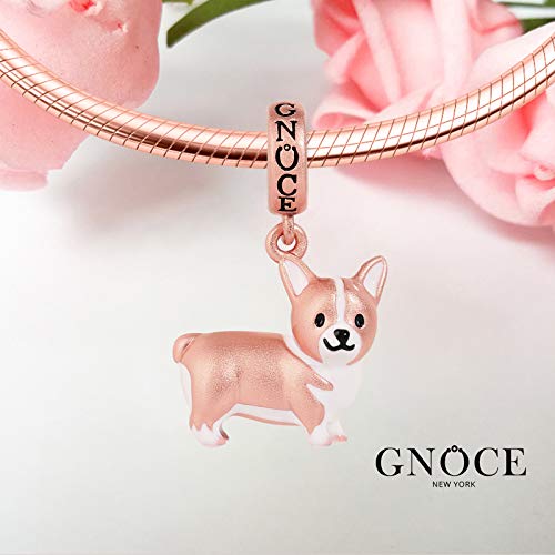 Image of GNOCE Pet Dog Bowl Bead Charm For Women, S925 Sterling Silver Bead Charm NecklaceBracelet for Her, Jewelry Gift